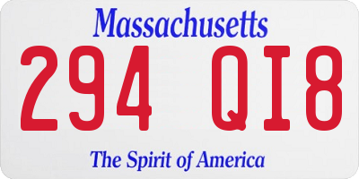 MA license plate 294QI8