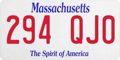 MA license plate 294QJ0