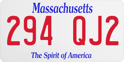MA license plate 294QJ2