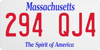 MA license plate 294QJ4