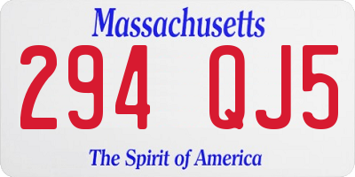 MA license plate 294QJ5
