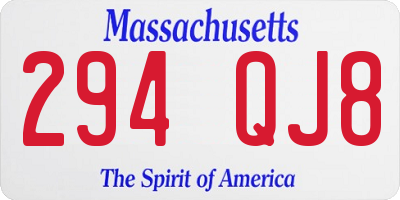 MA license plate 294QJ8