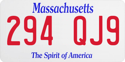 MA license plate 294QJ9