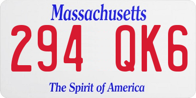 MA license plate 294QK6