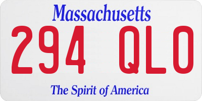 MA license plate 294QL0