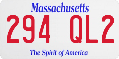 MA license plate 294QL2