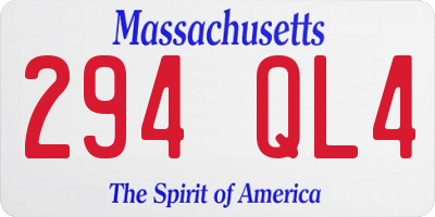 MA license plate 294QL4