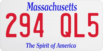 MA license plate 294QL5