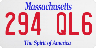 MA license plate 294QL6