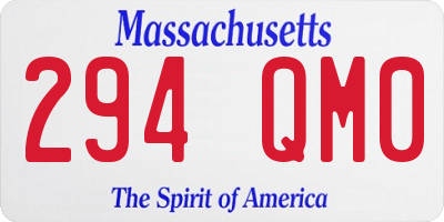 MA license plate 294QM0