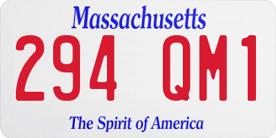 MA license plate 294QM1
