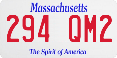 MA license plate 294QM2