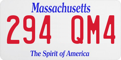 MA license plate 294QM4