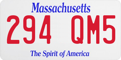 MA license plate 294QM5