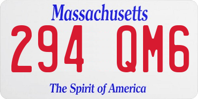 MA license plate 294QM6