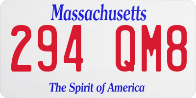 MA license plate 294QM8