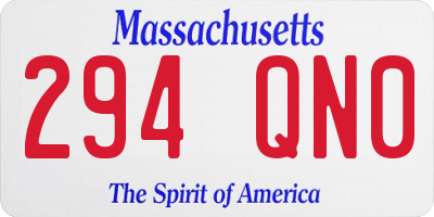 MA license plate 294QN0