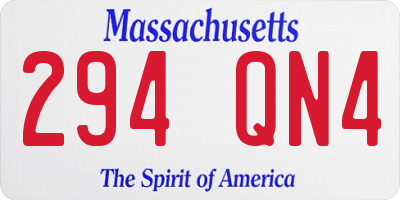 MA license plate 294QN4