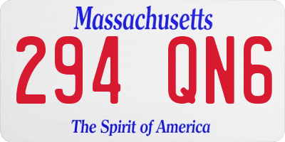 MA license plate 294QN6