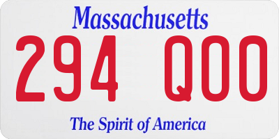 MA license plate 294QO0