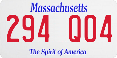 MA license plate 294QO4