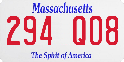 MA license plate 294QO8