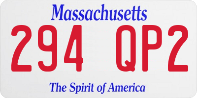 MA license plate 294QP2