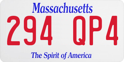 MA license plate 294QP4