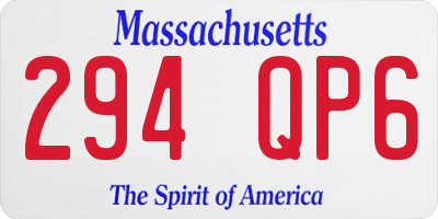 MA license plate 294QP6