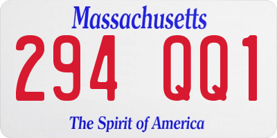 MA license plate 294QQ1