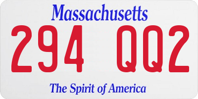 MA license plate 294QQ2