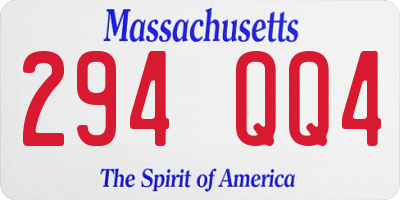 MA license plate 294QQ4