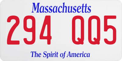 MA license plate 294QQ5