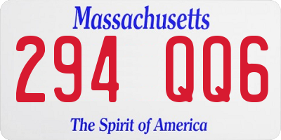 MA license plate 294QQ6