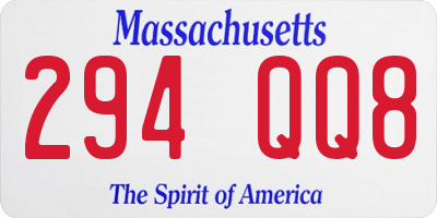 MA license plate 294QQ8