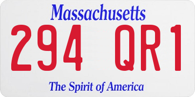 MA license plate 294QR1