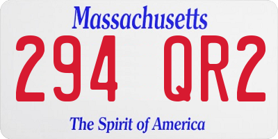 MA license plate 294QR2