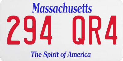 MA license plate 294QR4