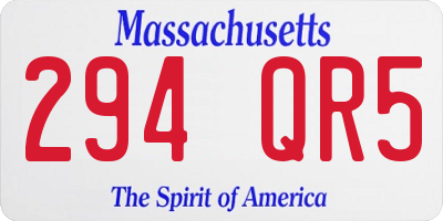 MA license plate 294QR5