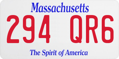 MA license plate 294QR6