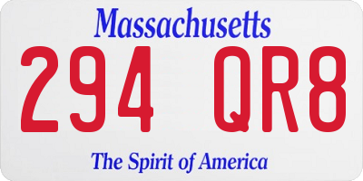 MA license plate 294QR8