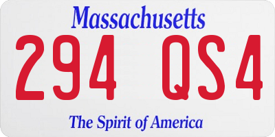 MA license plate 294QS4