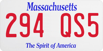 MA license plate 294QS5