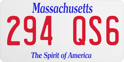 MA license plate 294QS6