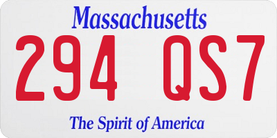 MA license plate 294QS7