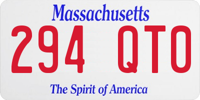 MA license plate 294QT0