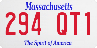 MA license plate 294QT1