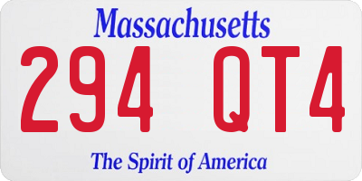 MA license plate 294QT4