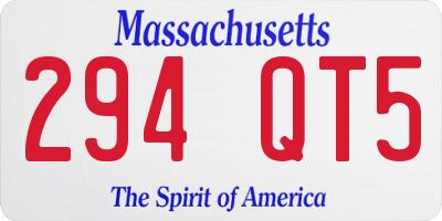 MA license plate 294QT5