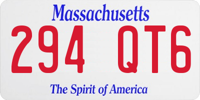 MA license plate 294QT6